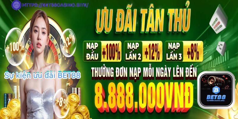 Sự kiện ưu đãi siêu hấp dẫn tại BET88 games